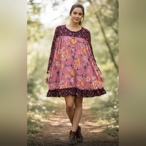 Matilda Jane Floral Dress in Pink and Purple